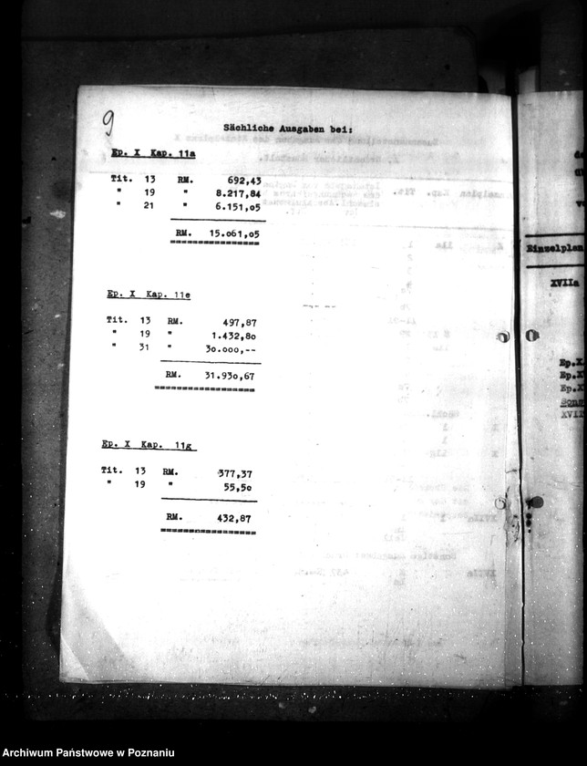 Obraz 13 z jednostki "Jahresnachweisung über die Haushaltseinnahmen und Ausgaben, Reichsministerium der Finanzen"