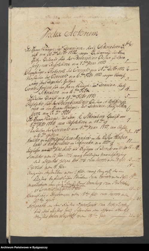 image.from.unit.number "Acta wegen des dem Bernardiner Closter zu Bromberg zu verabfolgenden freien Brennholzes"
