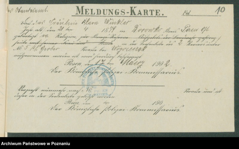 Obraz 12 z jednostki "[Dokumenty dostarczone przez narzeczonych do zawarcia związku małżeńskiego za 1902 rok. Tom V]"