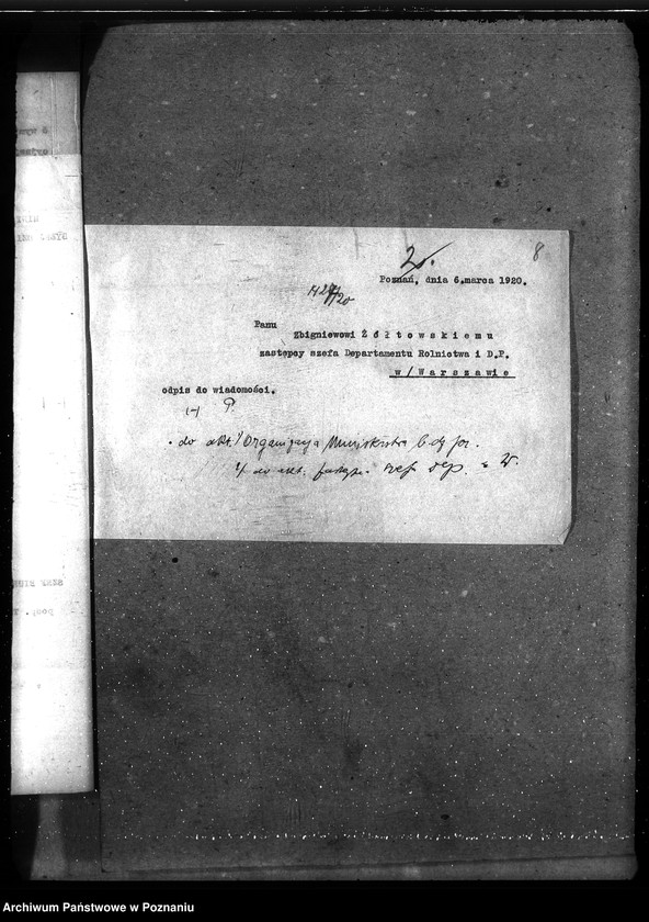 Obraz 12 z jednostki "Sprawy gospodarcze-ogólne Organizacja Ministerstwa b. Dzielnicy Pruskiej"