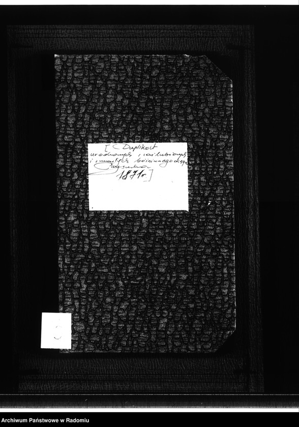 image.from.unit.number "[Duplikat urodzonych, zaślubionych i zmarłych bóżniczego okręgu Przysucha 1871 rok.]"