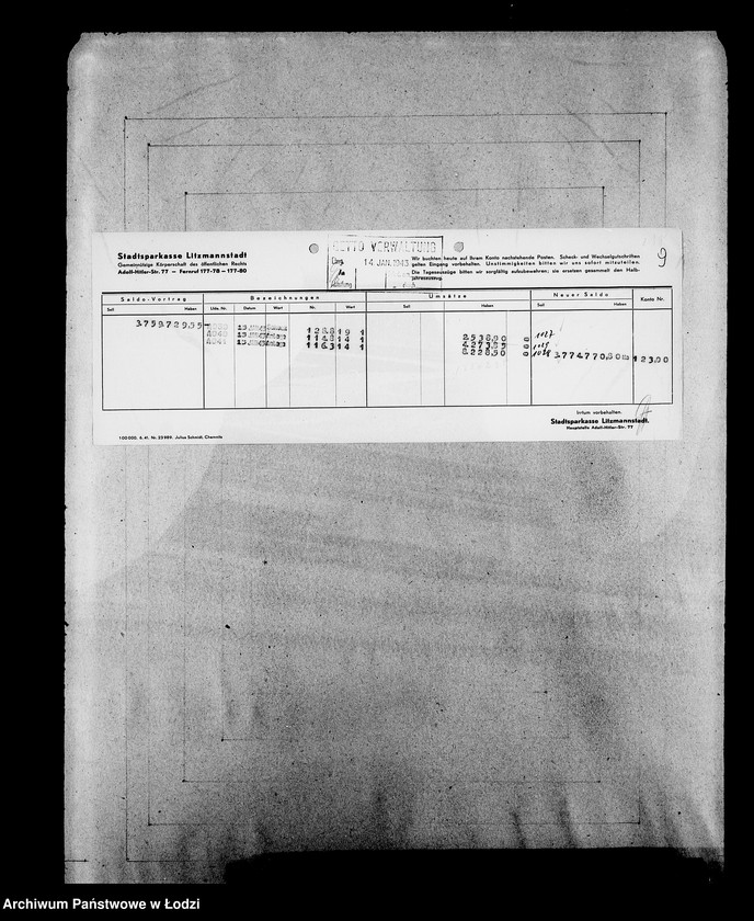 Obraz 13 z jednostki "Sonderkonto 12300 Bankauszüge"