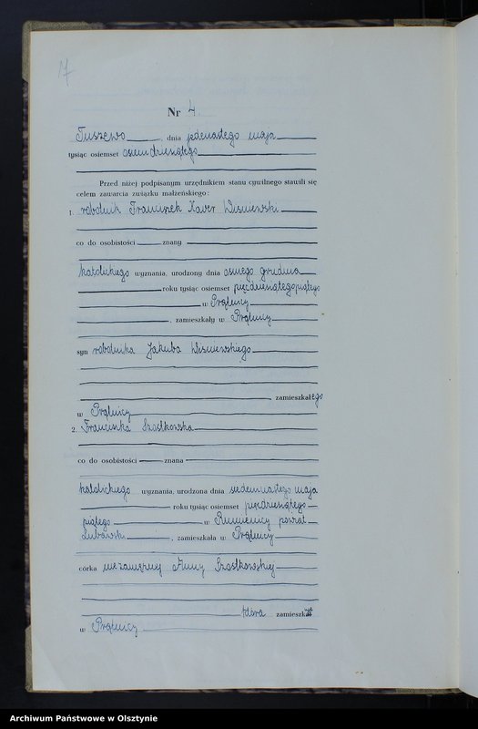 image.from.unit.number "Księga małżeństw Nr 1 - 8,1 - 5,1 - 9 i 1 - 11 /przepisana w języku polskim z oryginału niemieckiego w dniach 4.08.-8.08.1950/"