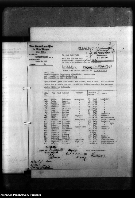 Obraz 11 z jednostki "Kreis Kosten (Kościan). Zgłoszenia zmarłych i zaginionych miejscowych Niemców w 1939 roku"