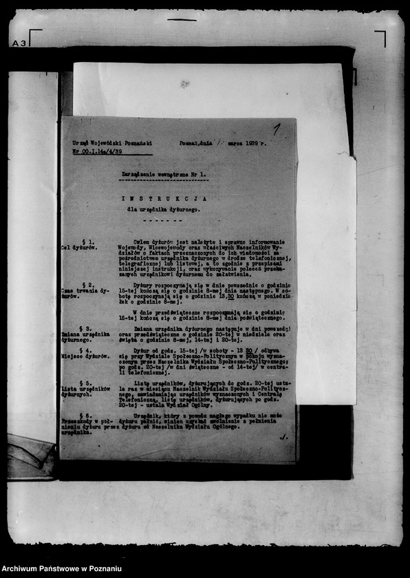 Obraz 4 z jednostki "Zbiór zarządzeń wewnętrznych i pism okólnych Urzędu Wojewódzkiego za rok 1939"