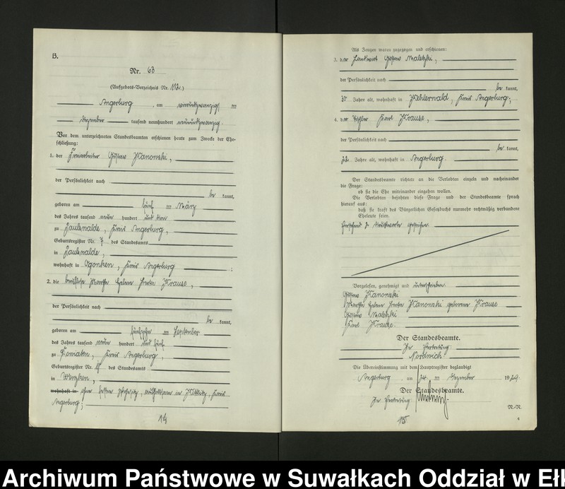 image.from.unit.number "[B2. Heirats = Register (Neben = Register) Standesamt Angerburg einschl. der Standesamtsbezirk, Gross Strengeln, Kehlen und Prinowen]"