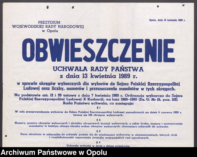 Obraz 7 z jednostki "Wybory do Sejmu i Senatu [-obwieszczenia wyborcze]"