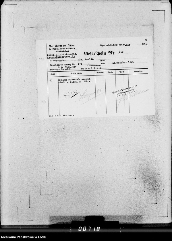 Obraz 11 z jednostki "306 Rucksack. Rücklieferung"