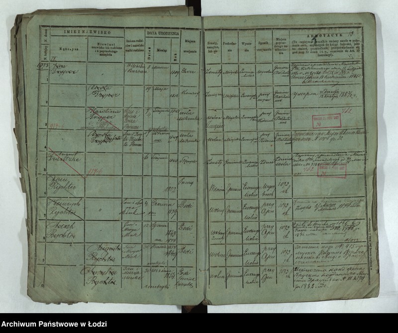 Obraz 14 z jednostki "Księga ludności stałej Łódź - cyrkuł III i IV nr 1071-1137"