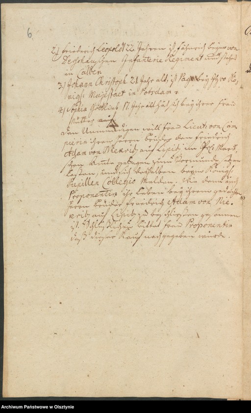 image.from.unit.number "In S. [Sachen] der verwittibten Lieutenantin Sophia Elisabeth von Campier. Den Verkauff ihrer 10 Adelichen Huben in Dietrichsdorff [Wietrzychowo] an den Christoph von Naguschewski"