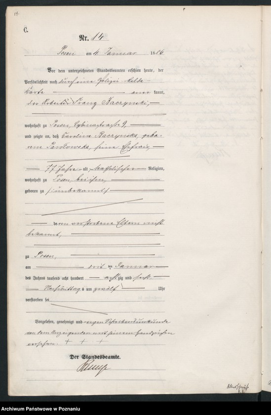 Obraz 17 z jednostki "Księga zgonów t. I"