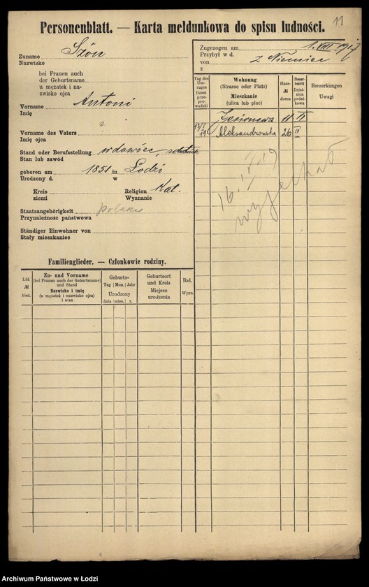 Obraz 13 z jednostki "[Spis ludności Łodzi] Szen-Szenfeld"