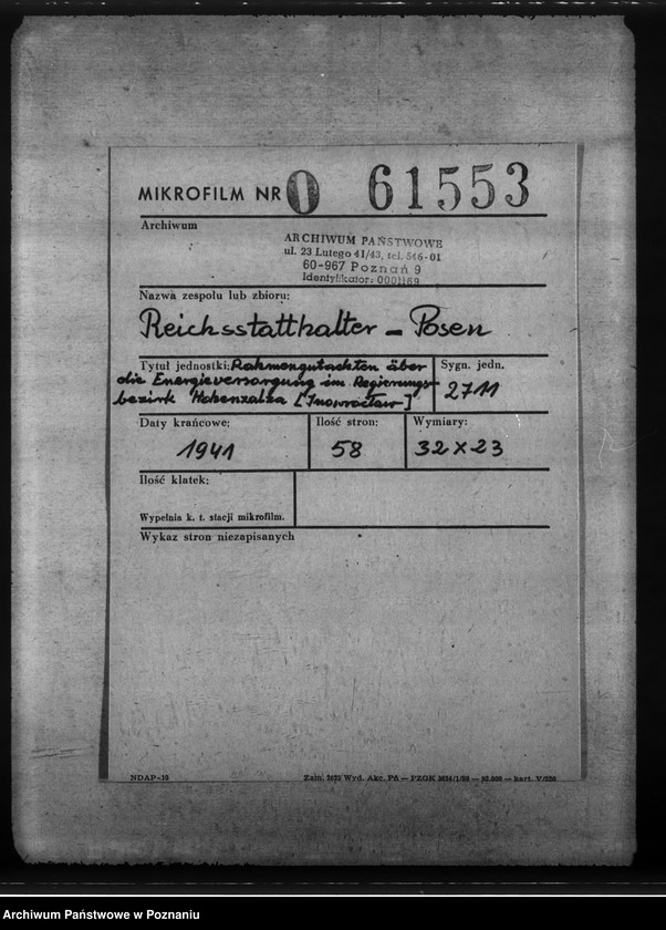 Obraz 2 z jednostki "Rehmengutachten über die Energieversorgung im Regierungsbezirk Hohensalza - Inowrocław"