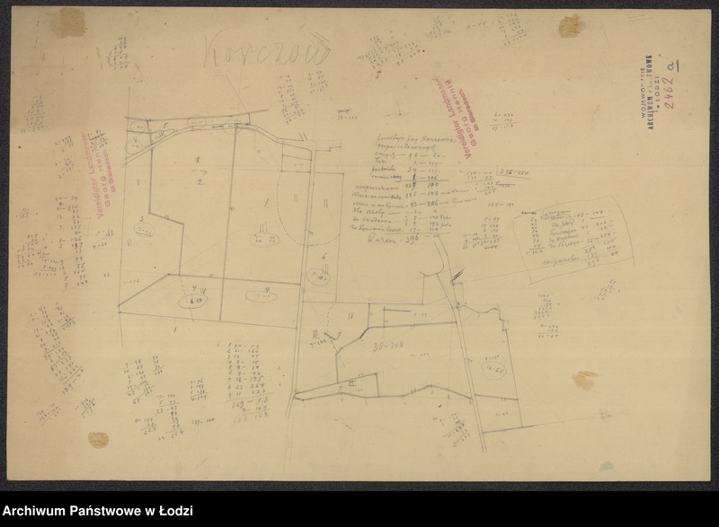 Obraz 2 z jednostki "Plan zemel´nago učastka označennago No 18 raspoložennago w kolonìi Pogon´ vydělennoj iz iměnìja Vonglčev lit. A Kališskoj Gubernìi Sěradzskago Uězda"