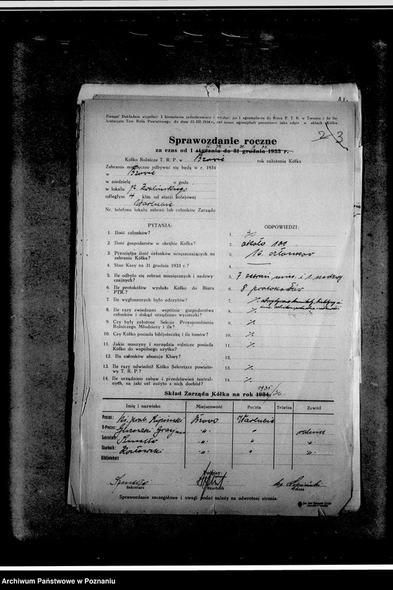 Obraz 7 z jednostki "Protokoły zebrań, sprawozdania roczne, sprawy członkostwa, korespondencja"