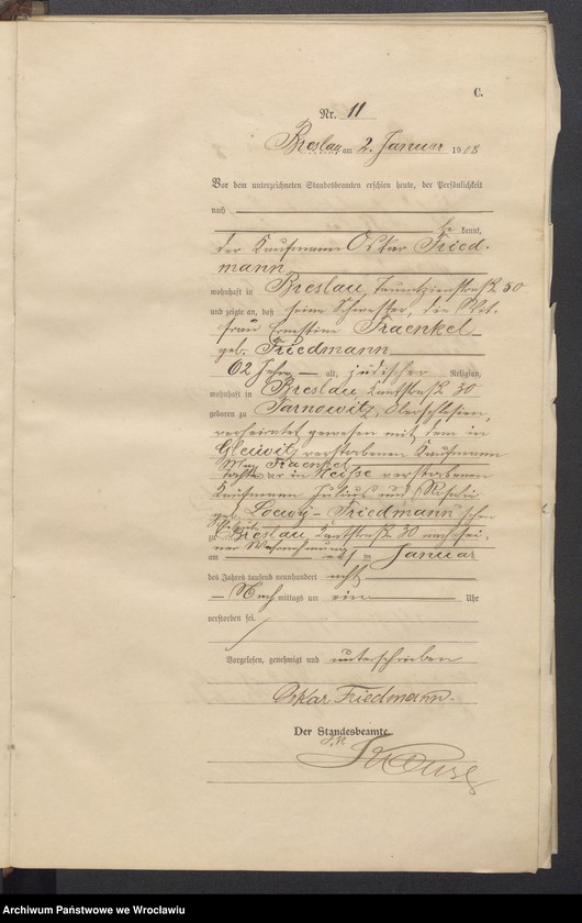 image.from.unit.number "Sterbe-Haupt-Register Breslau II 1908 Band 1"