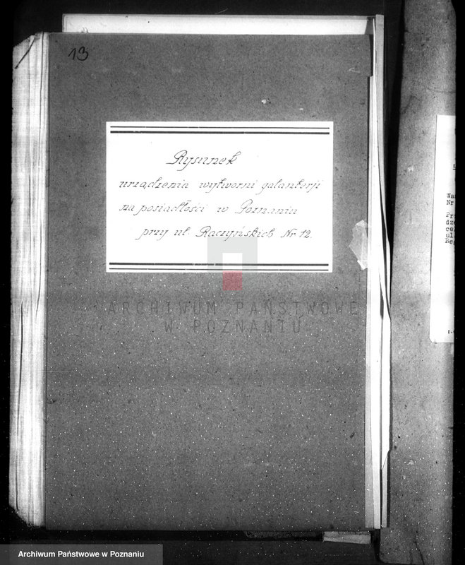 Obraz 17 z jednostki "Zatwierdzenie zakładu przemysłowego /wytwórni galanterii celuloidowej/ Mańkowskiej Reginy w Poznaniu"