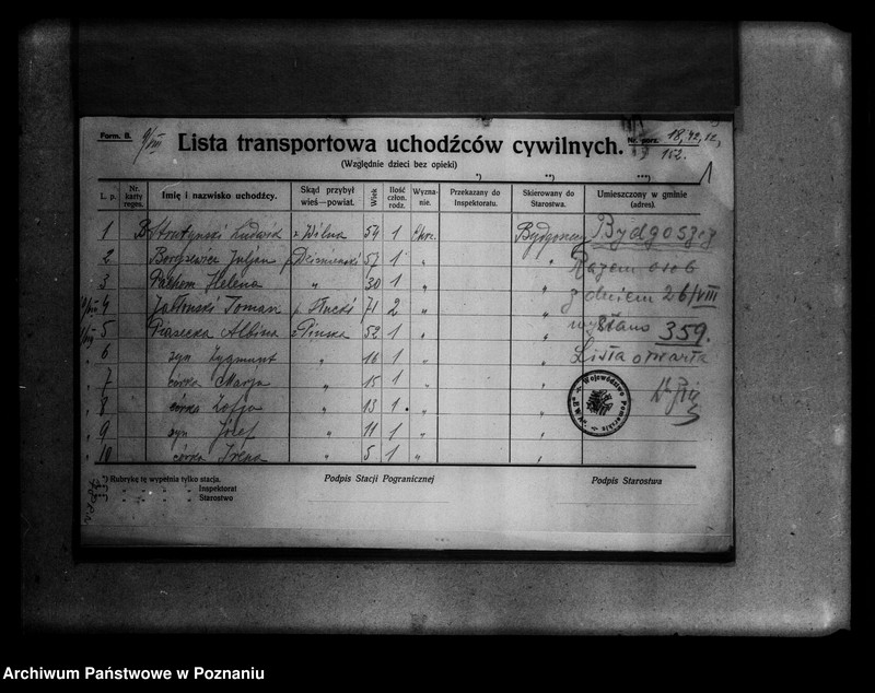 Obraz 5 z jednostki "Lista uchodźców cywilnych."