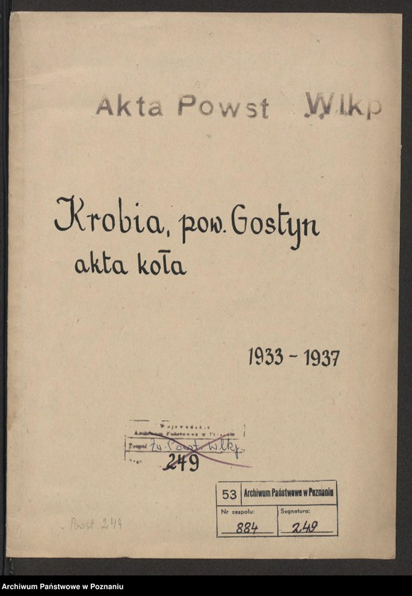 Obraz 2 z jednostki "Krobia, powiat Gostyń - akta koła."