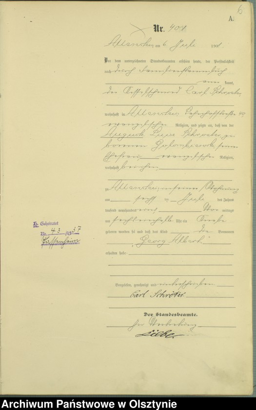 image.from.unit.number "Geburts-Haupt-Register Tom II,Nr 397 - 767"