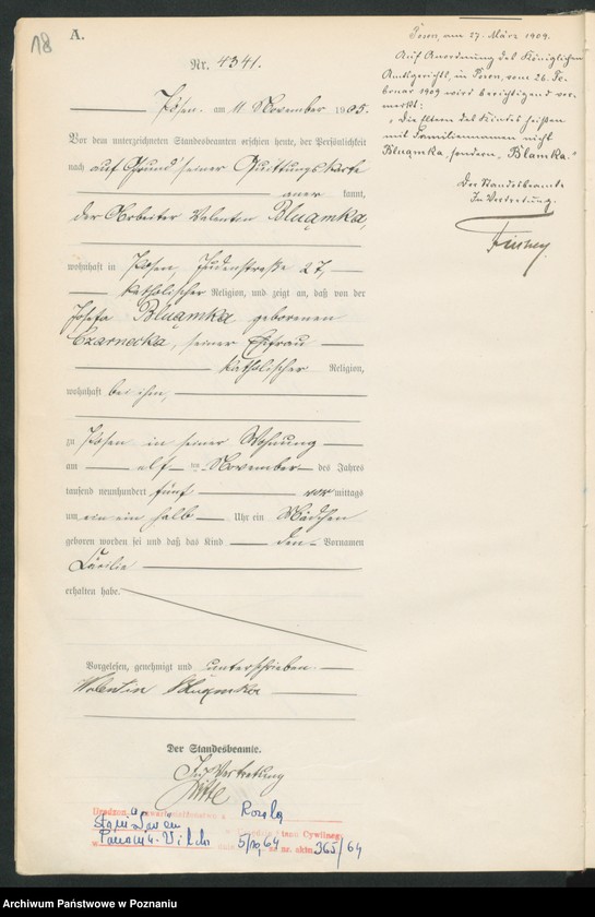 Obraz 20 z jednostki "Księga miejscowa urodzeń tom IX"