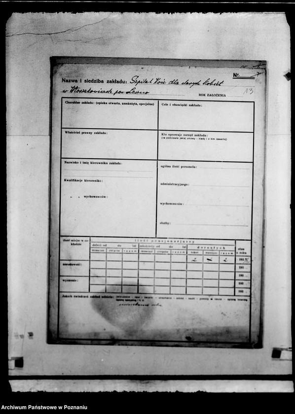 Obraz 17 z jednostki "/Kartoteka zakładów opiekuńczych/"