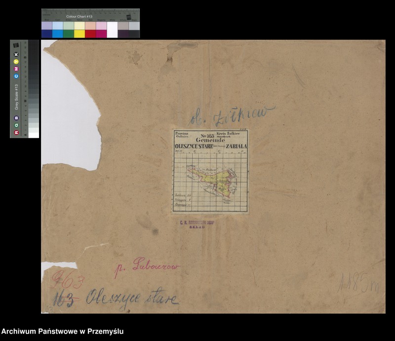 image.from.unit.number "Dorf Oleszyce Stare sammt Ortschaft Zabiala in Galizien Żółkiewer Kreis"