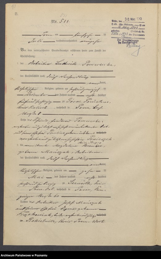 Obraz 12 z jednostki "Księga miejscowa małżeństw tom IV[Rejestr główny małżeństw]"