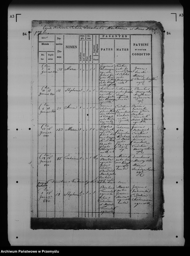 Obraz 7 z jednostki "[Kopie ksiąg metrykalnych parafii Maćkowice z filią Kosienice (dekanat Przemyśl)]"