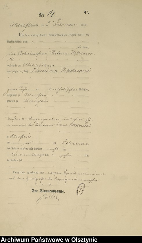 image.from.unit.number "Sterbe-Haupt-Register Nr 1 - 240"