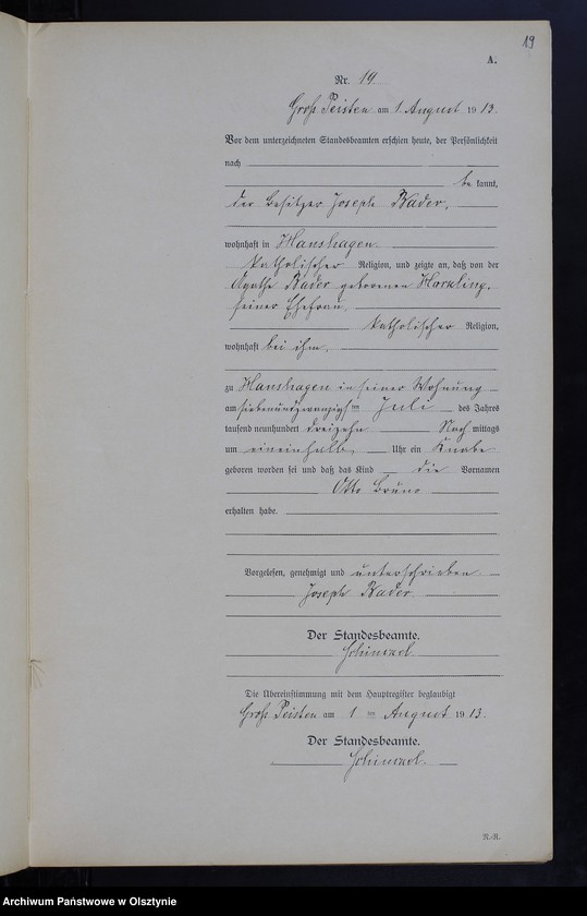 image.from.unit.number "Geburts-Neben-Register Nr 1 - 38 [Księga urodzeń- wtóropis ]"