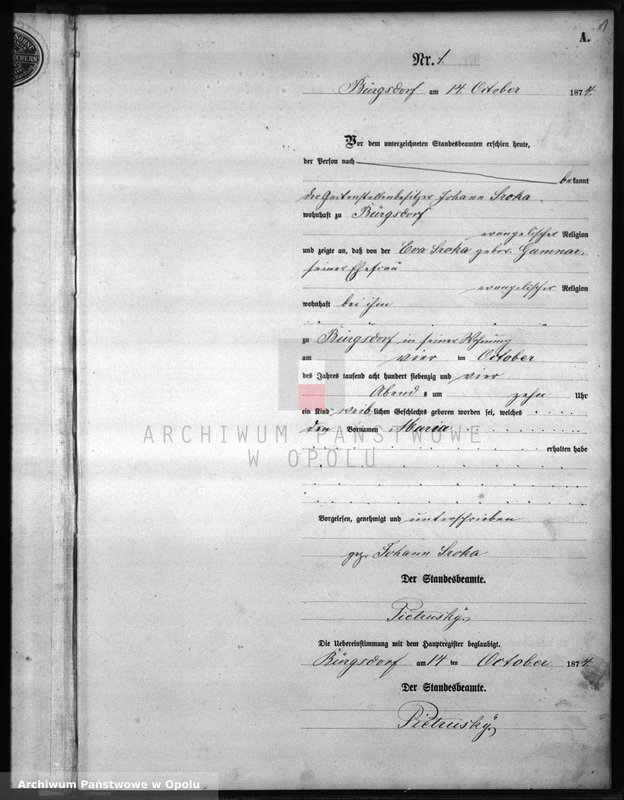 image.from.unit "Geburts-Neben-Register Standesamt Bürgsdorf 1874"