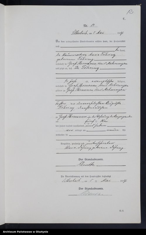 image.from.unit.number "Sterbe-Neben-Register Nr 1 - 33"