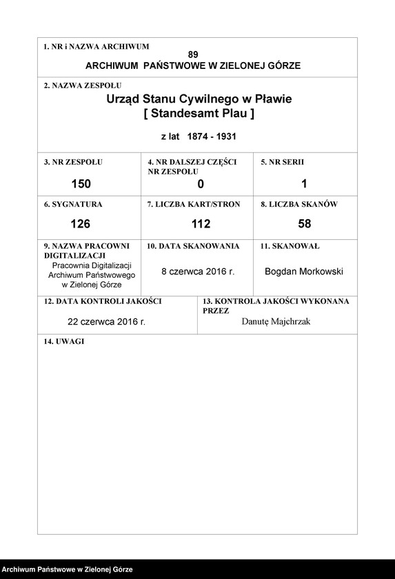 Obraz 1 z jednostki "[Księga zgonów]"