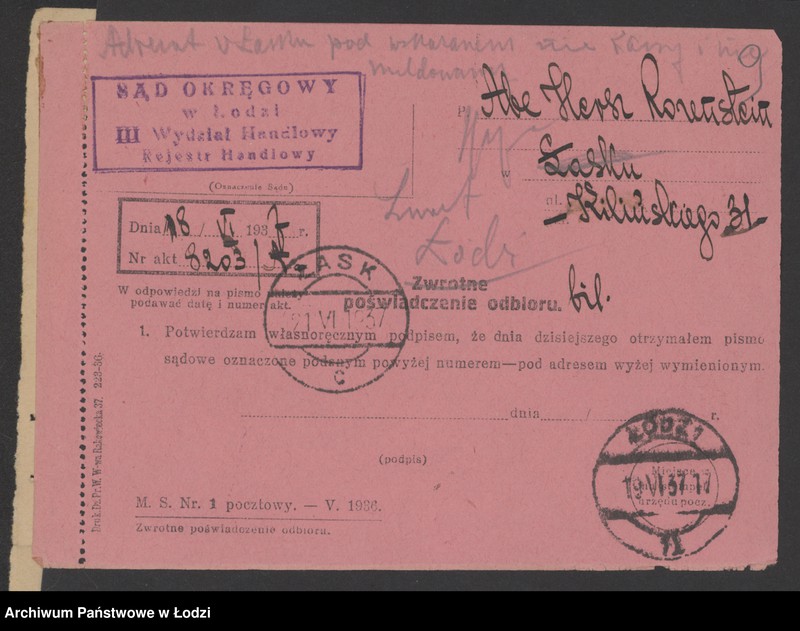 Obraz 11 z jednostki "Abe Hersz Rozensztajn- sprzedaż art. spożywczych i kolonialnych"