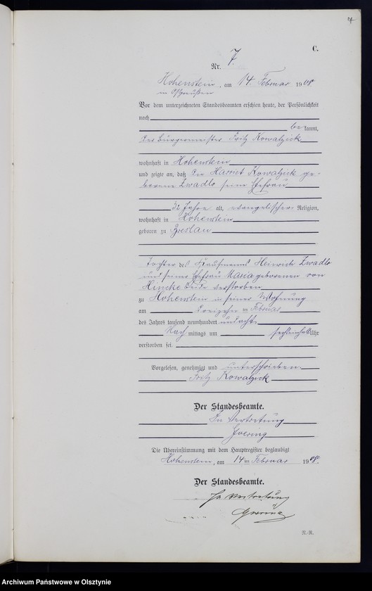 image.from.unit.number "Sterbe-Neben-Register Nr 1 - 46"