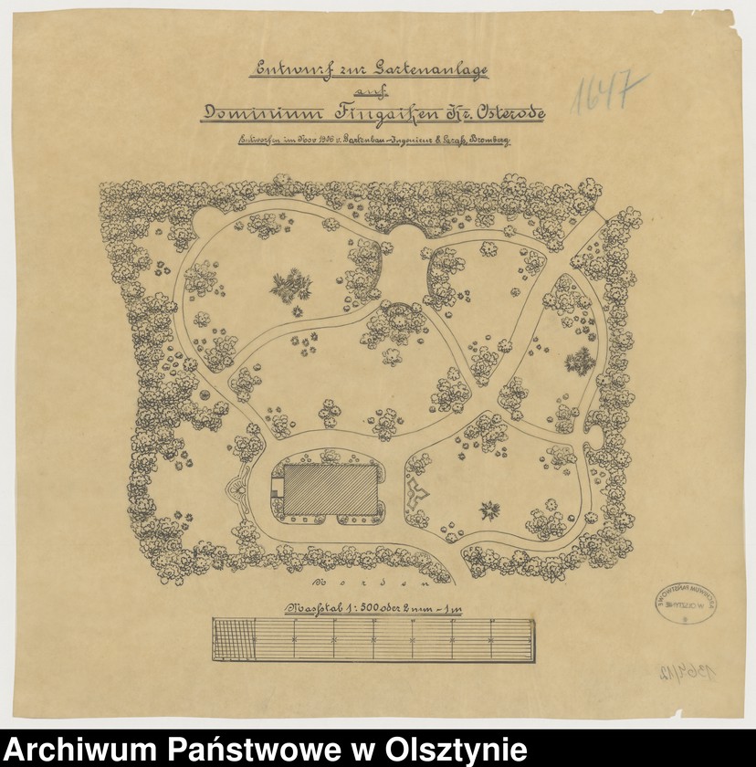 image.from.unit.number "Entwurf zur Gartenanlage auf Dominium Fiugaiken Kr.[eis] Osterode"