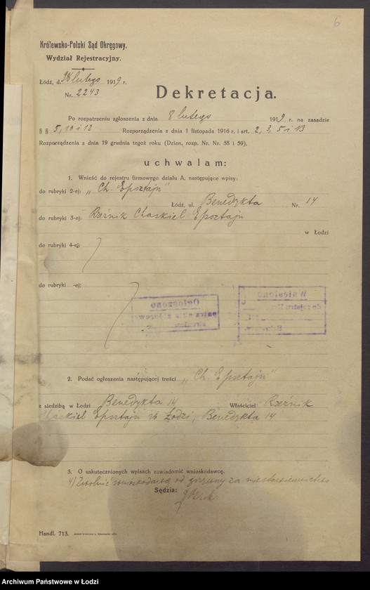 Obraz 8 z jednostki "Chaskiel Epsztajn- sprzedaż mięsa"