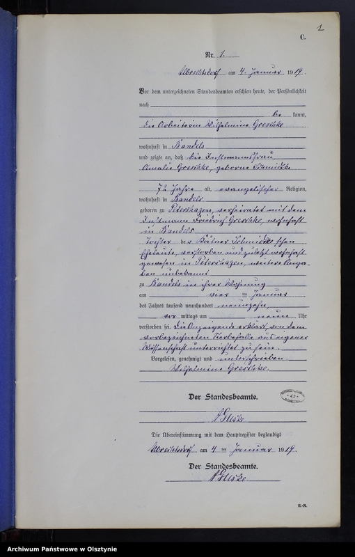 image.from.unit.number "Sterbe-Neben-Register Nr 1 - 19 [ Księga zgonów - wtóropis ]"