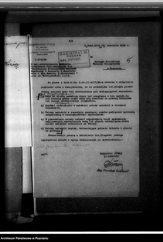 image.from.unit.number "Zatwierdzenie zakładu przemysłowego /fabryki musztardy/ Szmytkiewicz i Spółka w Poznaniu"