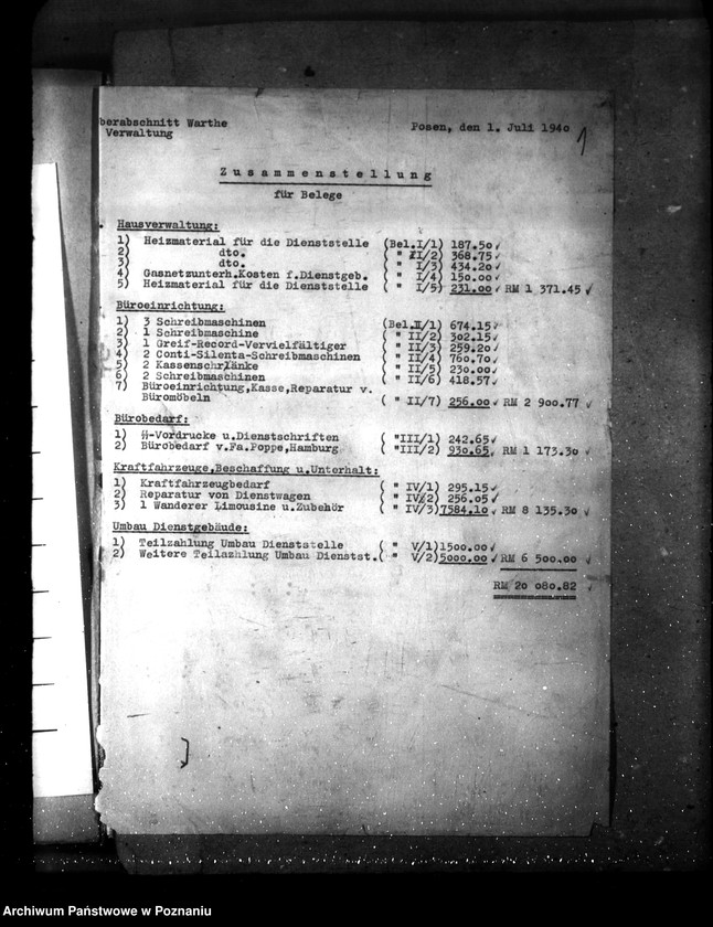 Obraz 5 z jednostki "Errichtung eines Selbstschutzes im Warthegau- Vorschuss"