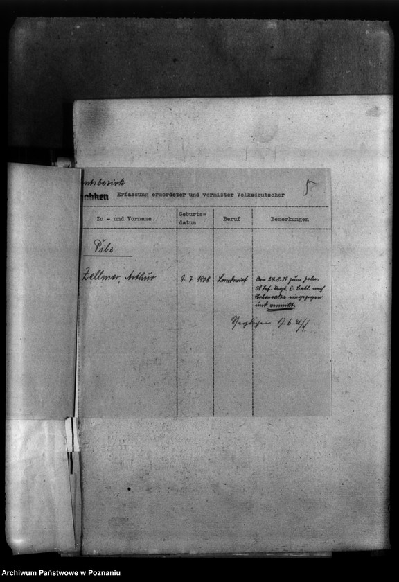 Obraz 9 z jednostki "Kreis Wongrowitz (Wągrowiec). Wykazy miejscowych Niemców, którzy zginęli w 1939 roku - korespondecja"