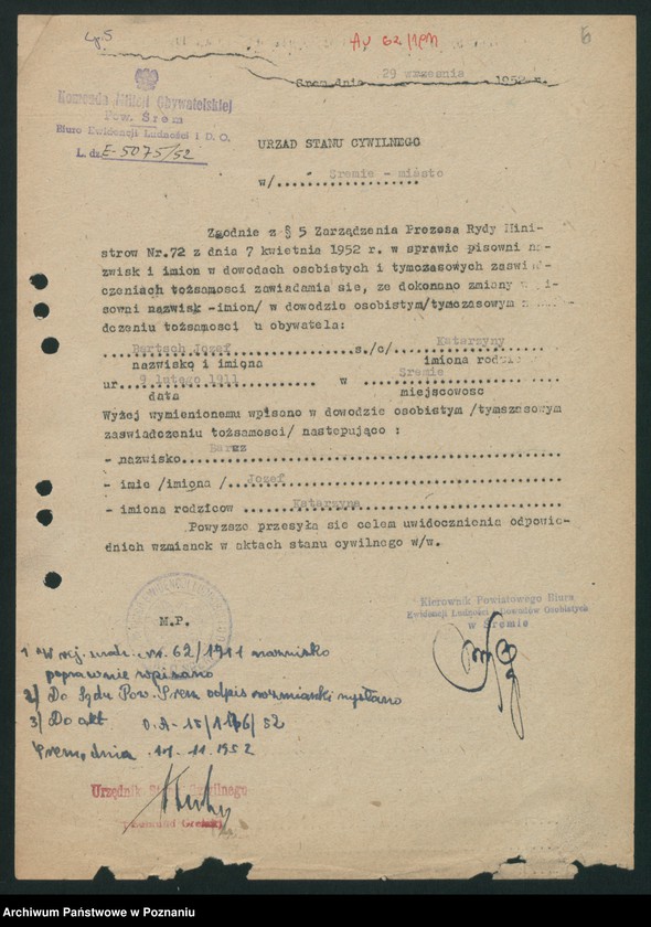 Obraz 9 z jednostki "Akta zbiorowe rejestracji stanu cywilnego do księgi urodzeń z roku 1911"