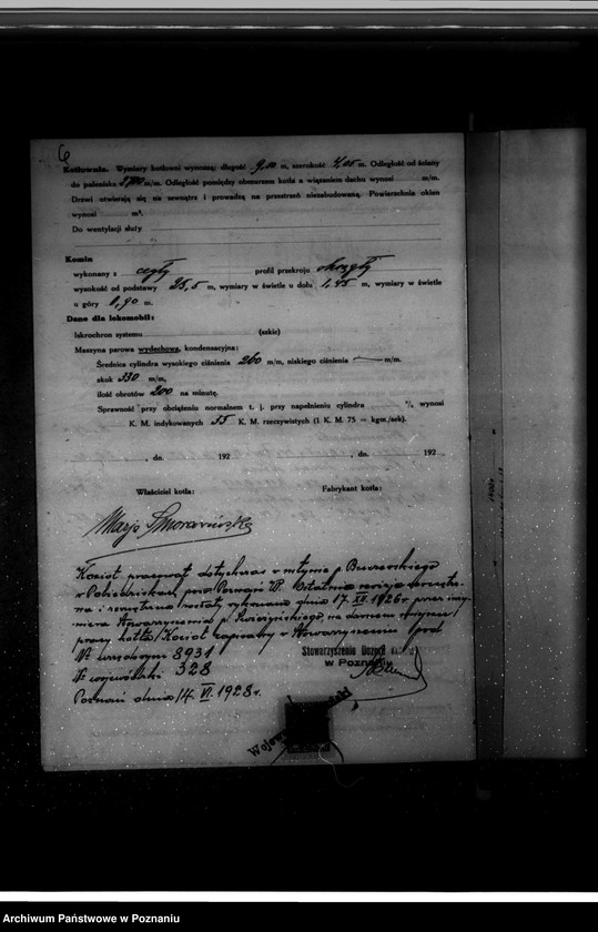 Obraz 10 z jednostki "Młyn parowy M. Smorawińskiej Baranowo powiat poznański nr woj. kotła 328 później własność J. Tomkowiak, Fabianowo powiat poznański"