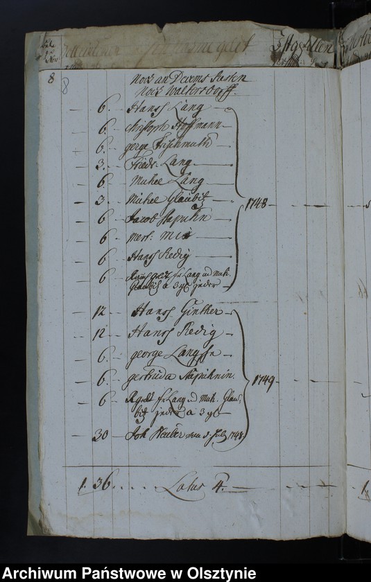 image.from.unit.number "Jahr Kirchen Rechnung der Waltersdorfschen Kirche aller Einnahme und Ausgabe wie auch Bau-Rechnung"