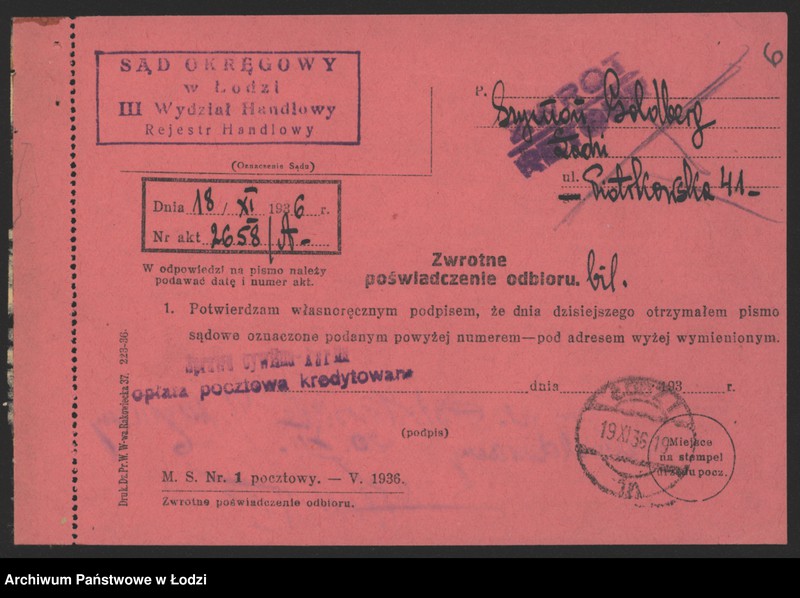 Obraz 8 z jednostki "Szymon Goldberg – sprzedaż towarów manufakturowych"