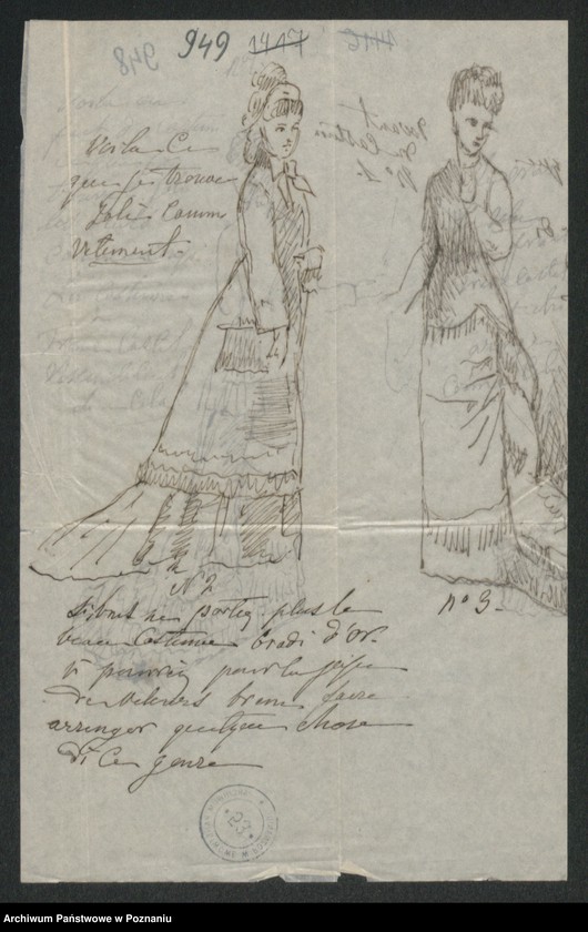 Obraz 2 z kolekcji "Szkice krawieckie w korespondencji Józefy Radolińskiej (1809-1880) z jej synem Hugonem (1841-1917) i synową Lucy Catherine Wakefield111"