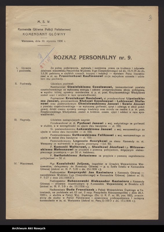 image.from.unit.number "Rozkazy personalne Komendanta Głównego Policji Państwowej"