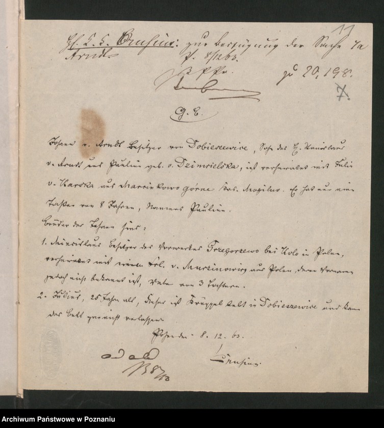 Obraz 15 z jednostki "A. betr. den Gutsbesitzer Stanislaus von Arndt, Johann von Arndt Landschaftsrat aus Dobieszewice"