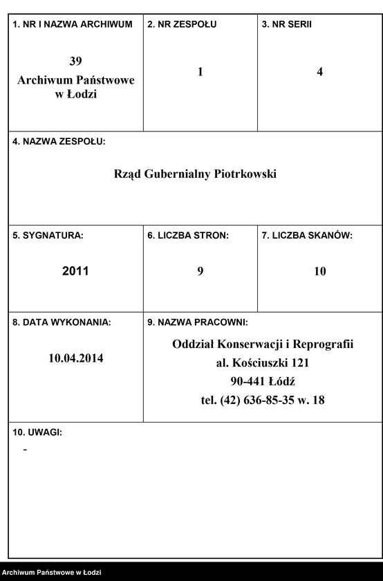 Obraz 1 z jednostki "O peredělkě okon˝ i dverej vo frontovom˝ domě Gugona Vulfsona raspoložennom˝ v˝ g[orode] Lodzi po Petrokovskoj ulicě pod˝ No 515"